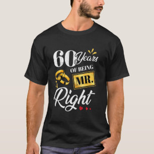 Camiseta 60 Anos De Ser O Sr. Certo Engraçado Casal Casando