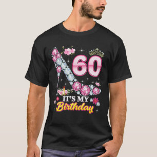 Camiseta 60 anos É o meu 60º aniversário, Diamante Rosa 