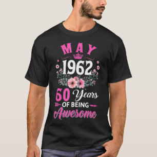 Camiseta 60 Anos Feitos Em Maio De 1962, 60º Aniversário Mu
