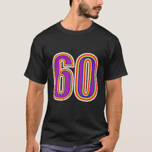Camiseta 60 Anos Feliz 60º Aniversário Número Do Arco-Íris