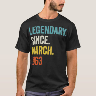 Camiseta 60 anos lendários desde março de 1963 60º aniversá