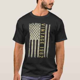 Camiseta 60 anos Vintage 1962 American Flag 60th Birt