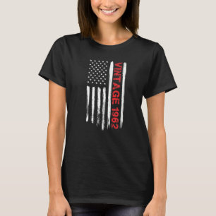 Camiseta 60 Anos Vintage 1962 American Flag Usa 60th Bi