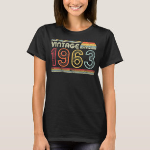 Camiseta 60 anos Vintage 1963 60º aniversário 1