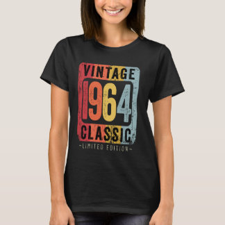 Camiseta 60 anos Vintage 1964 60th Aniversário Decoration