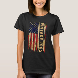 Camiseta 60 anos Vintage 1965 American Flag 60th Birth