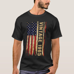 Camiseta 60 anos Vintage 1965 American Flag 60th Birth