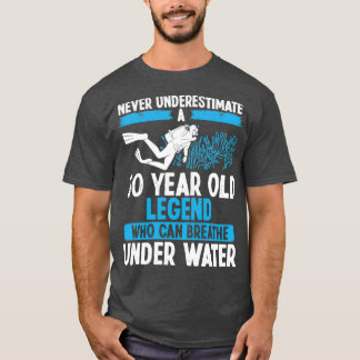 Camiseta 60 Birthday Scuba Diving Breathe 60 Anos
