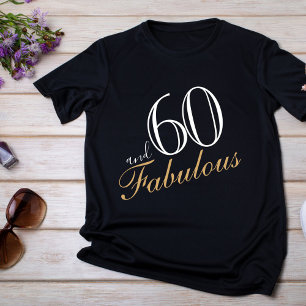 Camiseta 60 e Fabuloso White Script Aniversário 