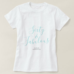 Camiseta 60 Fabulosos Azul Nome Personalizado 60º Presente