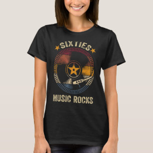 Camiseta 60 Music Rocks Retro 60's Vinyl Record 60's Mu