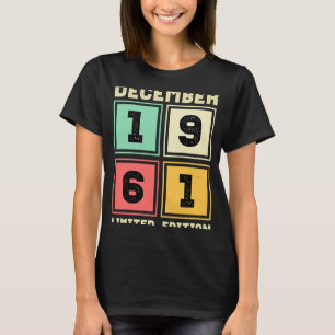 Camiseta 60.o Aniversário, dezembro Vintage 1961, 60 anos