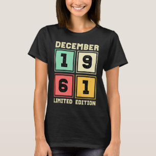 Camiseta 60.o Aniversário, dezembro Vintage 1961, 60 anos