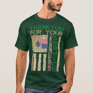 Camiseta 60 Veteranos Dia Obrigado pelo seu Soldado de Serv
