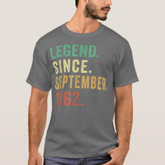 Camiseta 60 Years Old Gifts Legend Since September 1962 60t