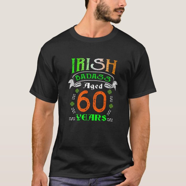 Camiseta 60 Years Old Irish Birthday Gifts Ireland Flag Pat (Frente)