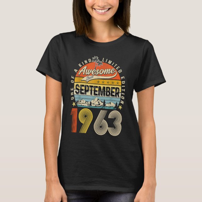 Camiseta 60th Birthday Awesome Since September 1963 (Frente)