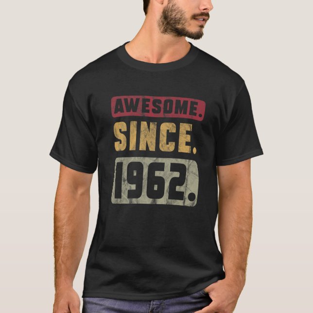 Camiseta 60Th Birthday Retro Graphic Tees Awesome Since 196 (Frente)
