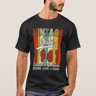 Camiseta 61 Aniversário Vintage julho de 1961 Legenda Epic