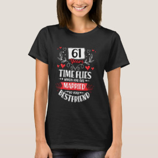 Camiseta 61 Anos Casados Com Anniv De Casamento De rua Do M