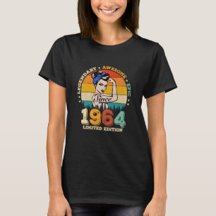 Camiseta 61 Anos De Idade Dia 1964 Vintage 61ruas Mulheres 