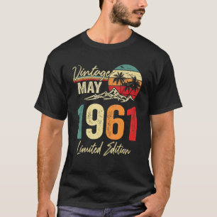 Camiseta 61 anos Vintage maio 1961 61ruas Aniversário
