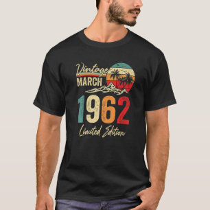 Camiseta 61 anos Vintage março 1962 61ruas Aniversário Men 