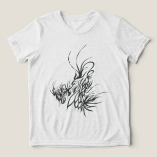 Camiseta 61 Arte de Tatuagem Tribal Abstrato Preto e Branco
