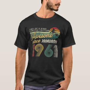 Camiseta 61Ruas Aniversário de Janeiro de 1961 Homens da De
