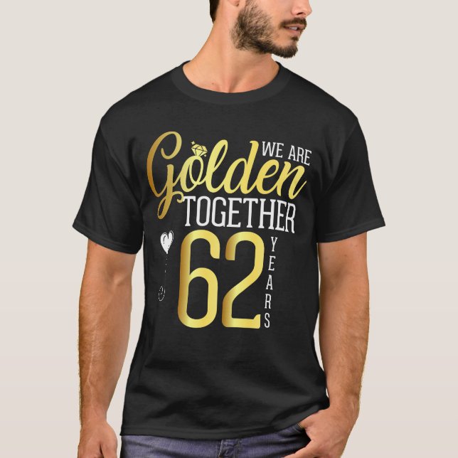 Camiseta 62º aniversário de casamento Presente por 62 anos  (Frente)