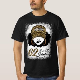 Camiseta 62 Anos Fabulosa Melanina Garota Leopardo 62 Bi