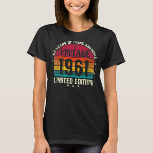 Camiseta 62 anos Vintage 1961 62º aniversário