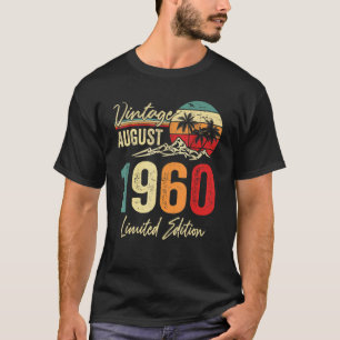Camiseta 62 anos Vintage agosto de 1960 62º aniversário