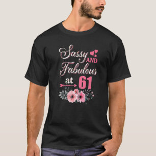 Camiseta 62 Clássico Sassy E Floral Fabulosa De 62° Bday