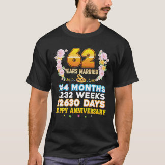 Camiseta 62 Year Married Happy 62Nd Wedding Anniversary Cou