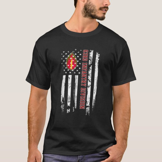 Camiseta 63ª Divisão de Infantaria Veteran USA Flag Veteran (Frente)