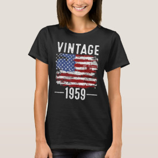 Camiseta 63º aniversário Bandeira Americana Vintage Bandeir