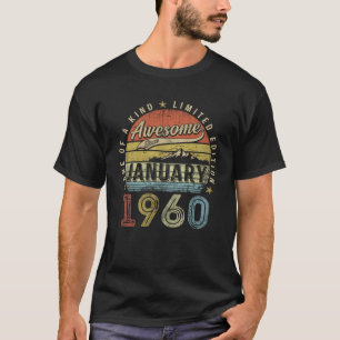 Camiseta 63º Aniversário Gift Incrível Desde Janeiro De 196