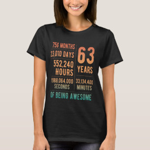 Camiseta 63º Aniversário Homens Mulheres Engraçadas 63 Anos