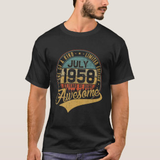 Camiseta 63º Presente De Aniversário Retrocedendo Julho De 