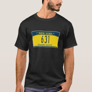 Camiseta 631 Area Code Long Island NY New York License Plat