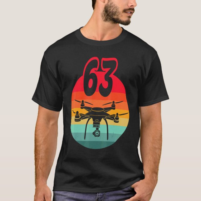 Camiseta 63.º Aniversário I - Drones De Controle Remoto Com (Frente)