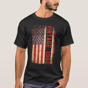 Camiseta 63 anos Vintage 1960 American Flag 63th Birth