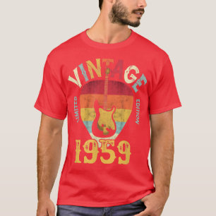 Camiseta 63 anosVintage 1959 Guitar Pick 63rd Birthday