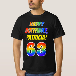 Camiseta 63.o Aniversário — Negrito, Divertido, Arco-Ír