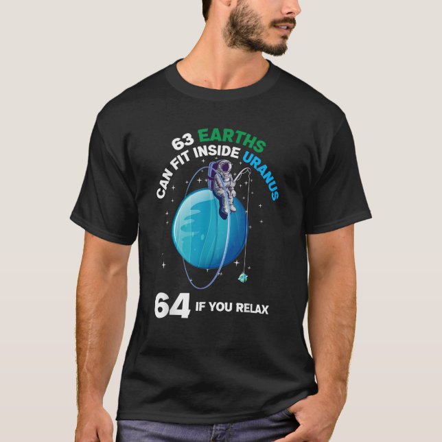 Camiseta 63 Terras Ajustado Uranus 64 Se Relaxar O Espaço (Frente)