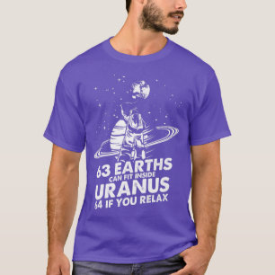 Camiseta 63 Terras Podem Ajustado Astronomia Urânica-Urano