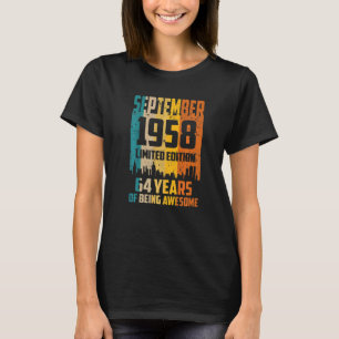Camiseta 64. º aniversário 64 anos incrível desde setembro