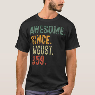 Camiseta 64 Anos Aniversário Incrível Desde Agosto De 1959 