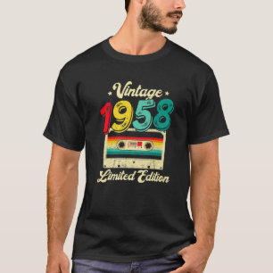Camiseta 64 Anos Vintage 1958 Cassette Tape 64º Nascimento